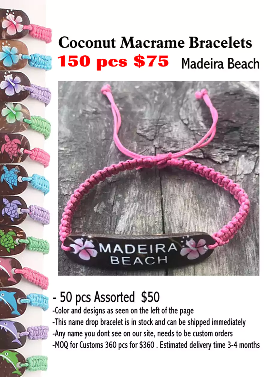 Coconut Macrame Bracelets -Madeira Beach (CL)